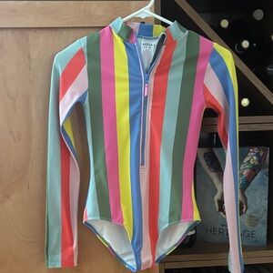 Mini Boden Blue and Yellow Swimsuit